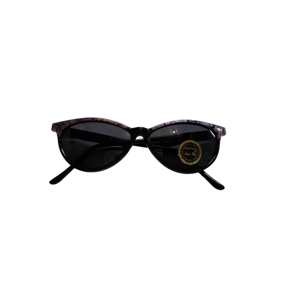 Vintage Y2K Black & Purple Cat Eye Sunglasses